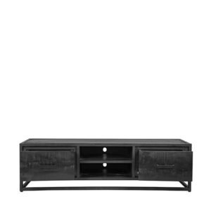 TV Cabinet Black Mango Wood