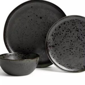 Atrani's Ceramic Stoneware Dinner Plate Set of Two with Bowl