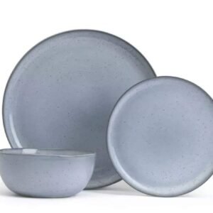 Karmaindika's Rustic Grey Matte Ceramic Plates and Bowl Set