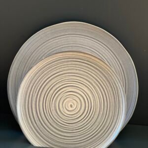 Tremezzina's Serving Platter in White and Grey