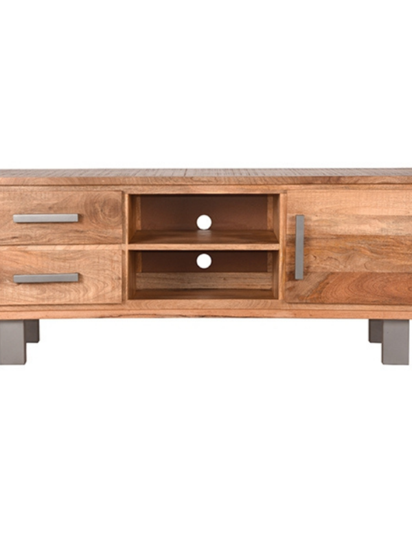 Karmaindika_ Tv-furniture 2 drawer_1 Door Rough Mango wood 1