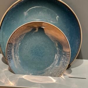 Turquoise Handmade Large Ceramic Moon Glaze