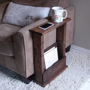 Jelling_ Solid Wood Narrow Side End Sofa Table with Storage
